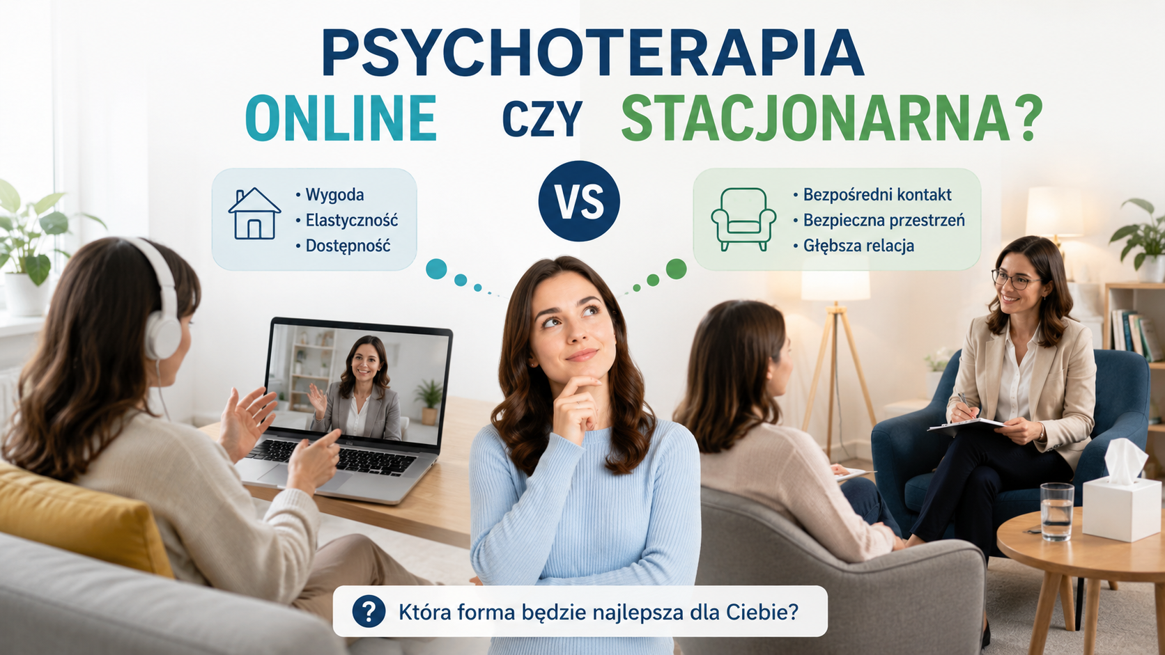 Psychoterapia online czy stacjonarna? Sprawdź, co naprawdę działa